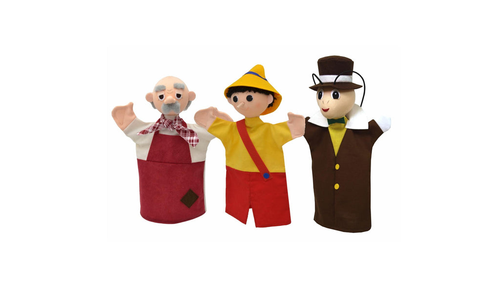 Hand Puppet Set Boy with a long nose 25 cm, Multicolour