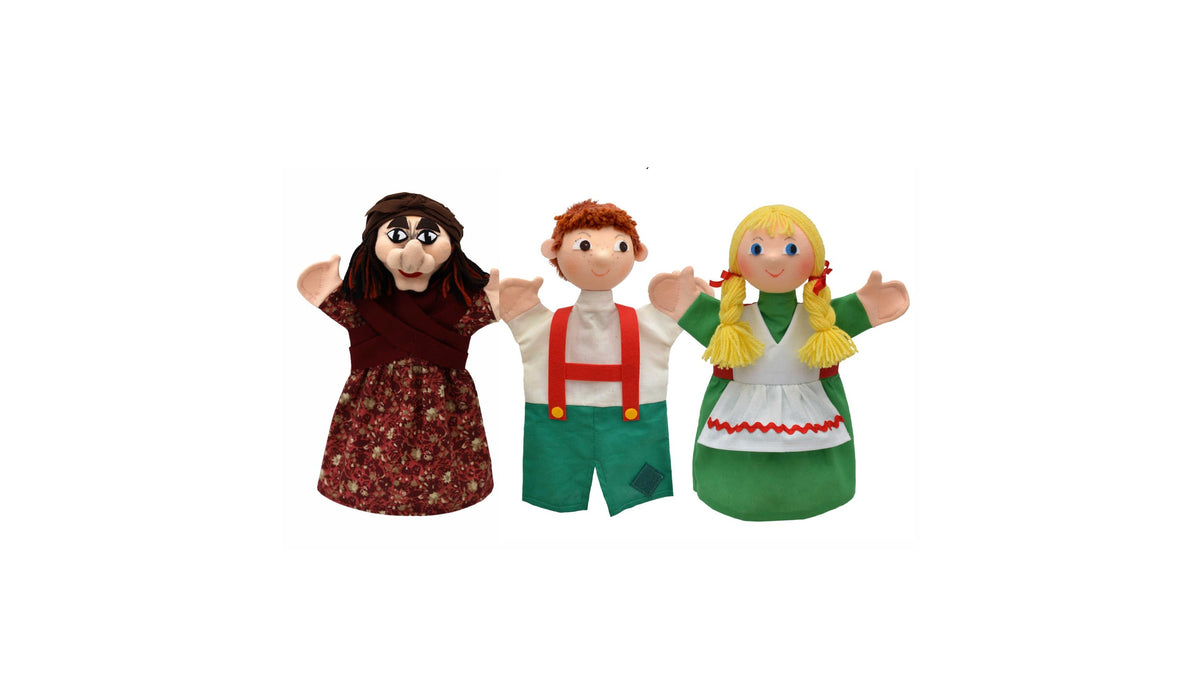 Set of Hand Puppets Hansel & Gretel 28 cm, Multicolour Set of Hand Puppets - Pintado & Lacado