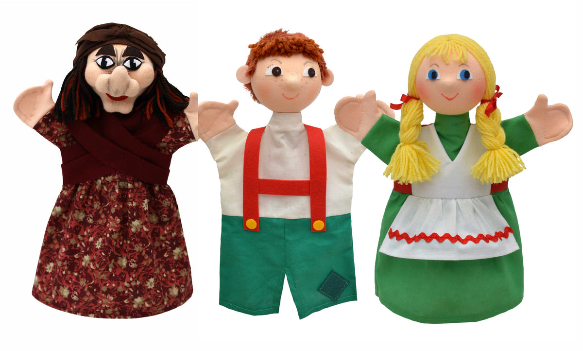 Set of Hand Puppets Hansel & Gretel 28 cm, Multicolour Set of Hand Puppets - Pintado & Lacado