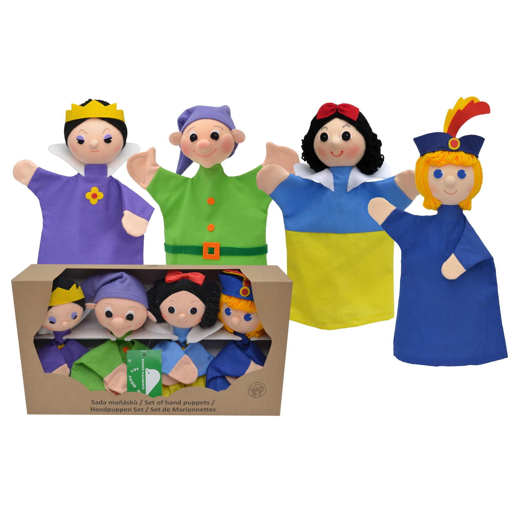 4er Set Handpuppen Schneewittchen 18,5 cm, 22791E
