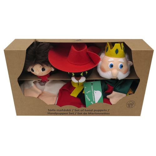 3er Set Handpuppen Der gestiefelte Kater 34 cm, 22793E
