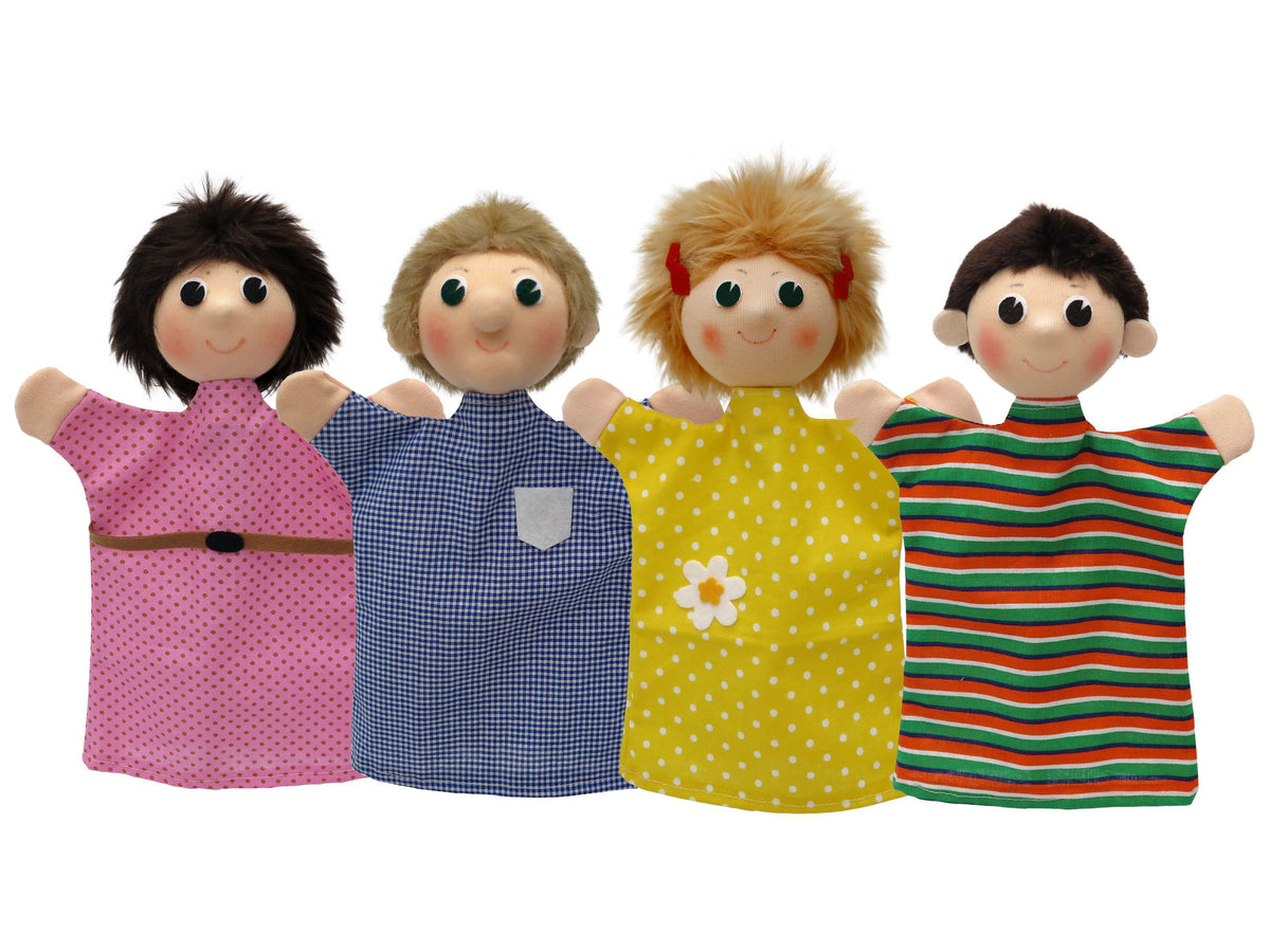 Set of Hand Puppets Family 19 cm, Multicolour Set of Hand Puppets - Pintado & Lacado