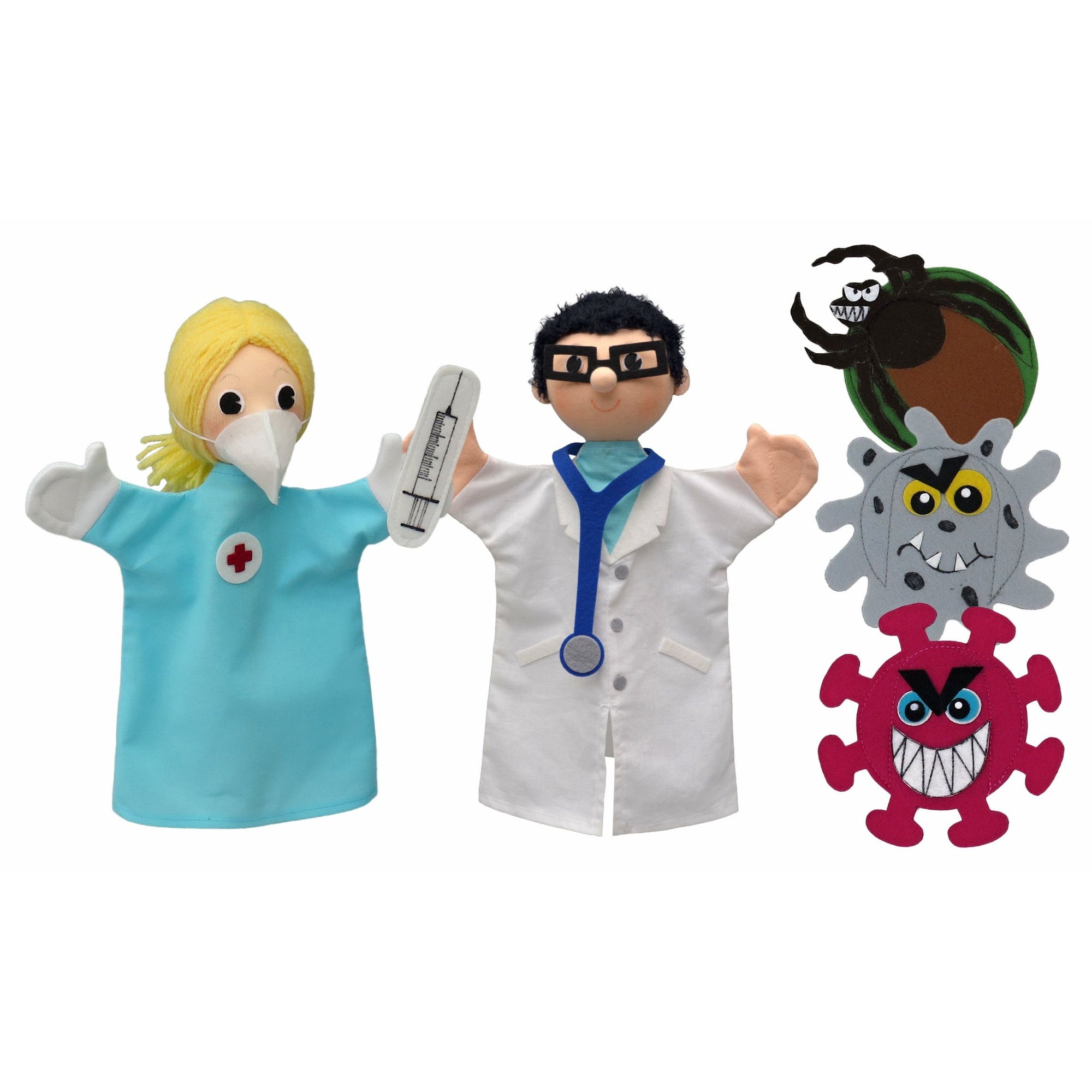 5er Set Handpuppen Arzt
Krankenhaus
Krankenschwester 26 cm, 22797P