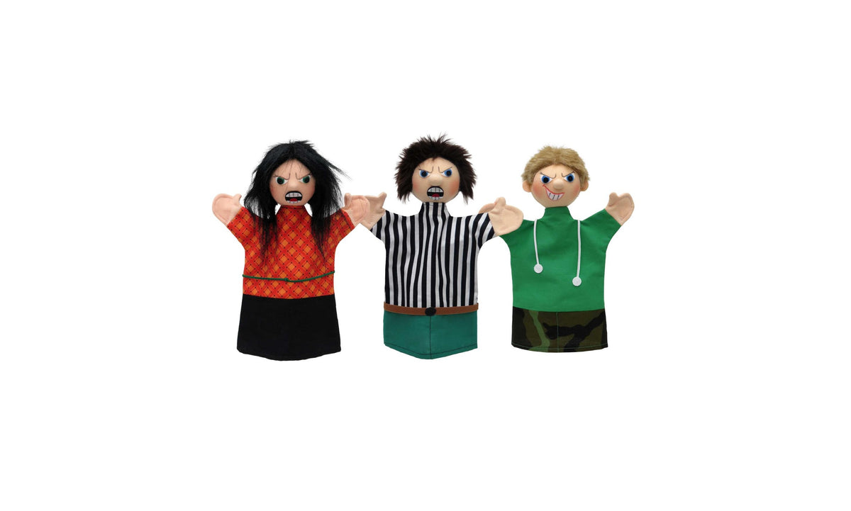 Set of Hand Puppets Angry Family 27 cm, Multicolour Set of Hand Puppets - Pintado & Lacado