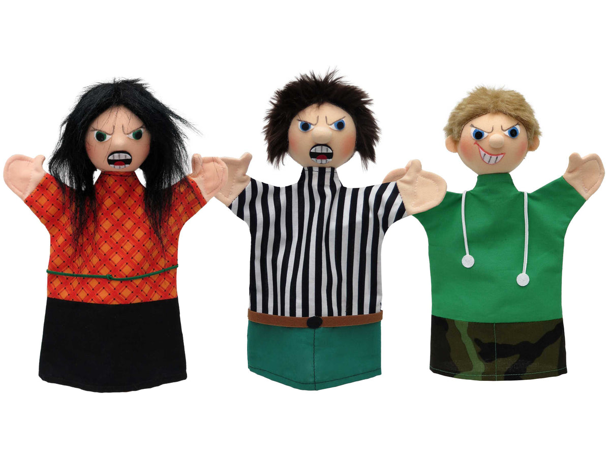 Set of Hand Puppets Angry Family 27 cm, Multicolour Set of Hand Puppets - Pintado & Lacado
