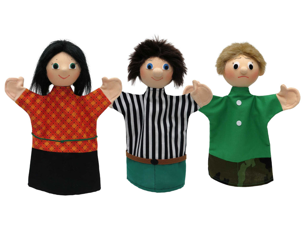 Set of Hand Puppets Angry Family 27 cm, Multicolour Set of Hand Puppets - Pintado & Lacado