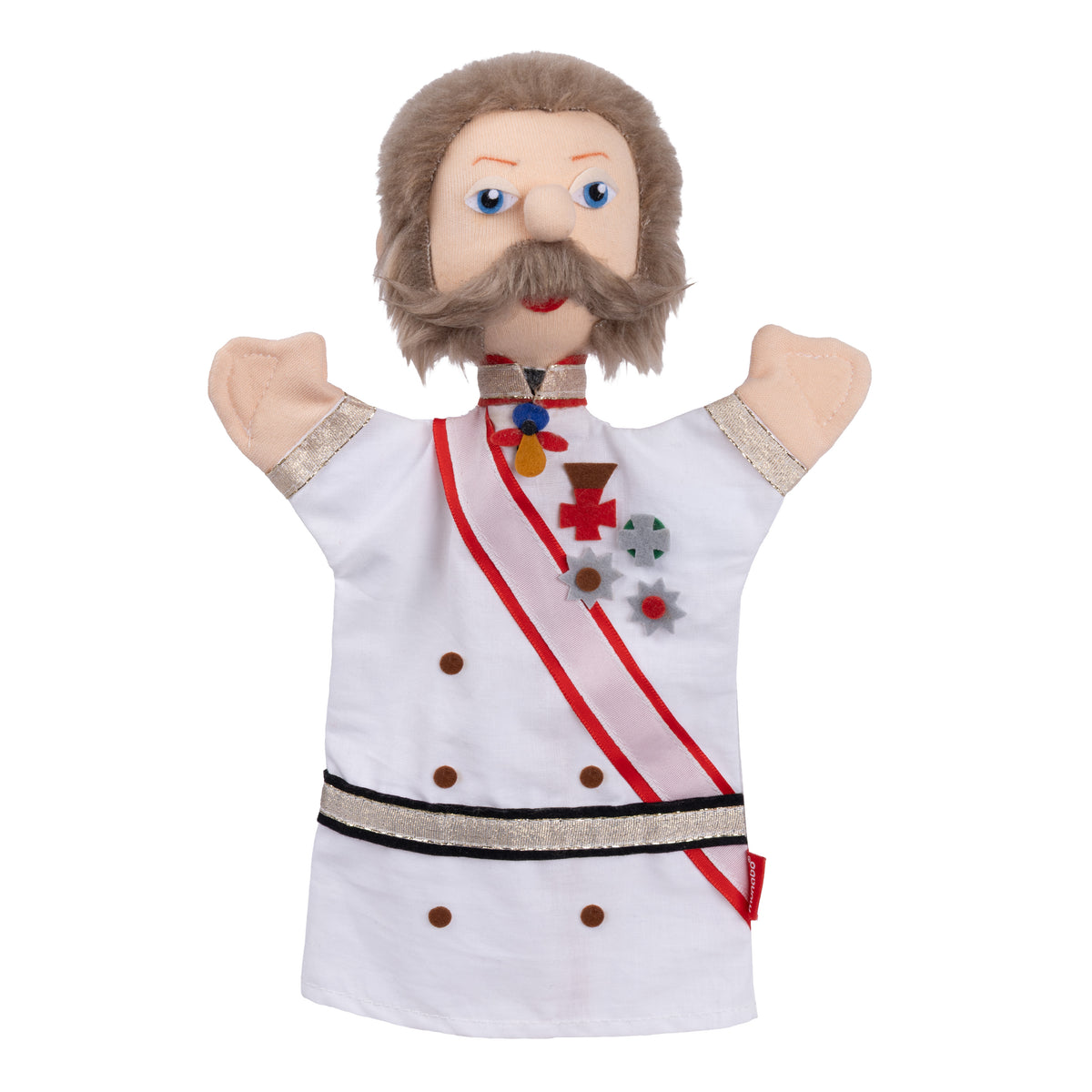 Hand Puppet Emperor Franz Josef 29 cm, White Hand Puppet - Pintado & Lacado