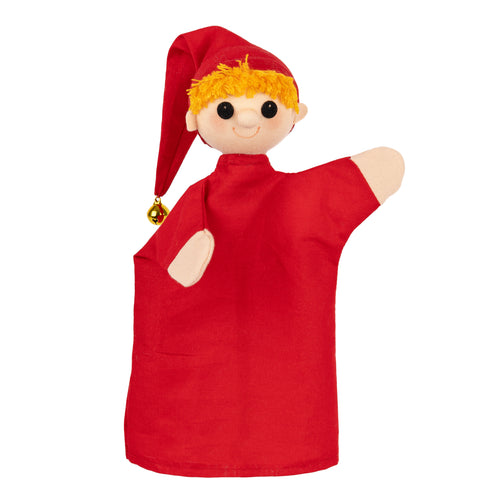 Hand Puppet Clown 26 cm, Red Hand Puppet - Pintado & Lacado