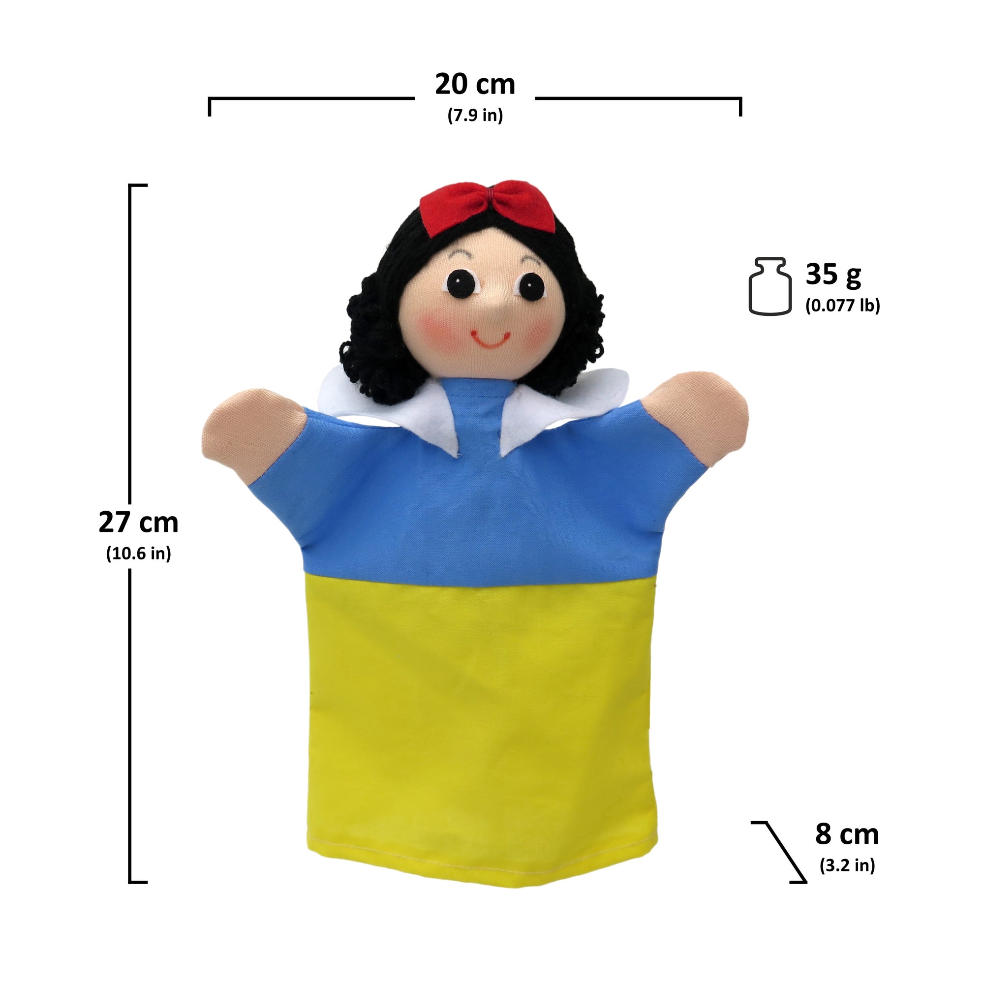 Maňásek na ruku Sněhurka 27 cm