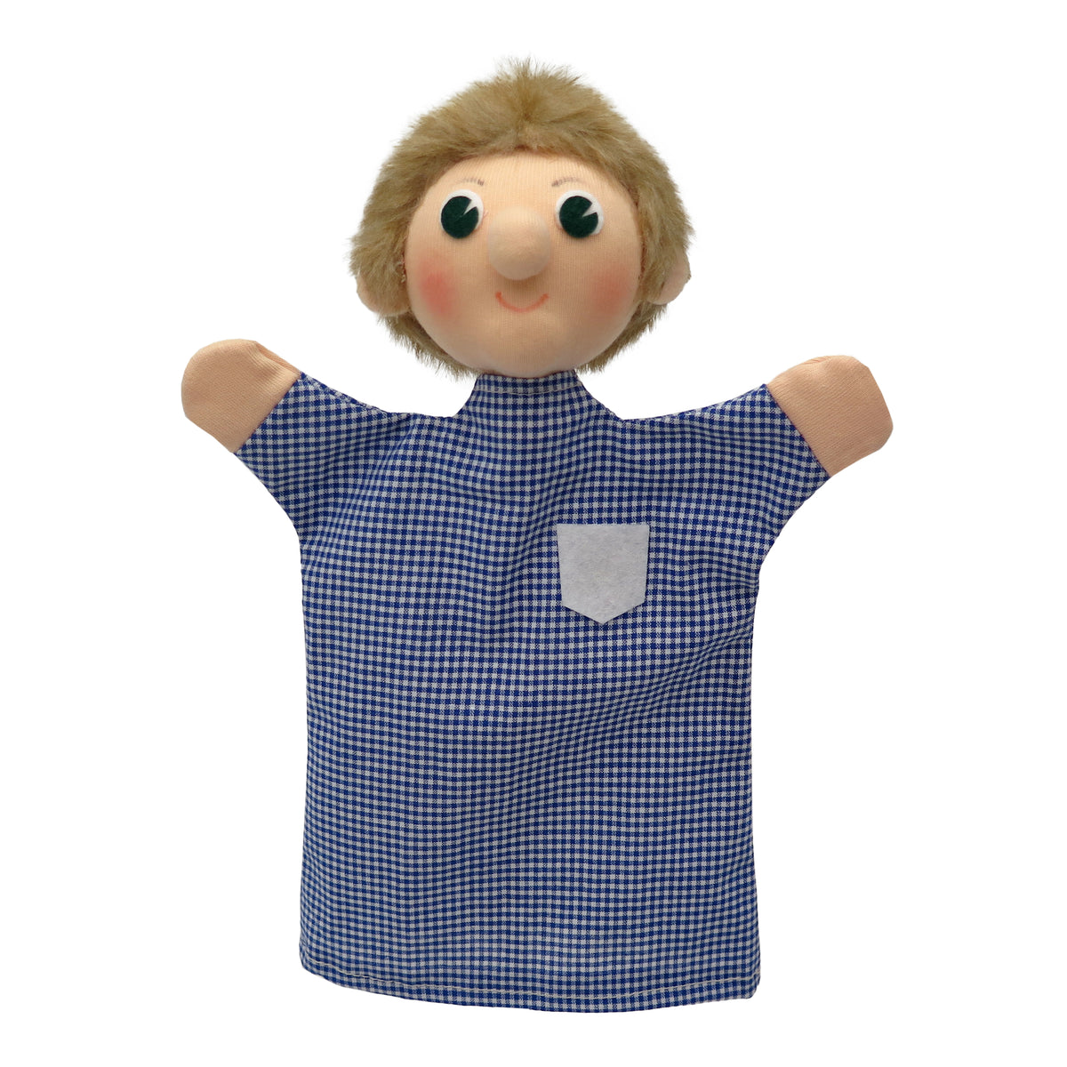 Hand Puppet Father 26 cm, Blue Hand Puppet - Pintado & Lacado