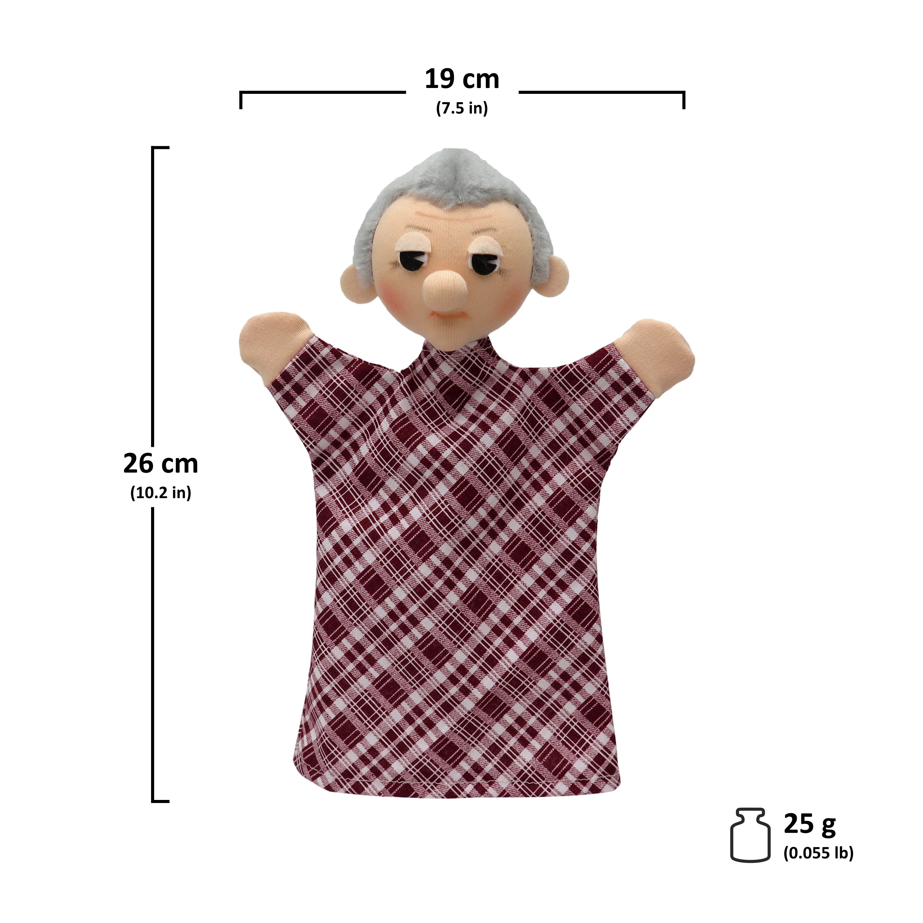 Handpuppe Opa Großvater 26 cm, 22897A