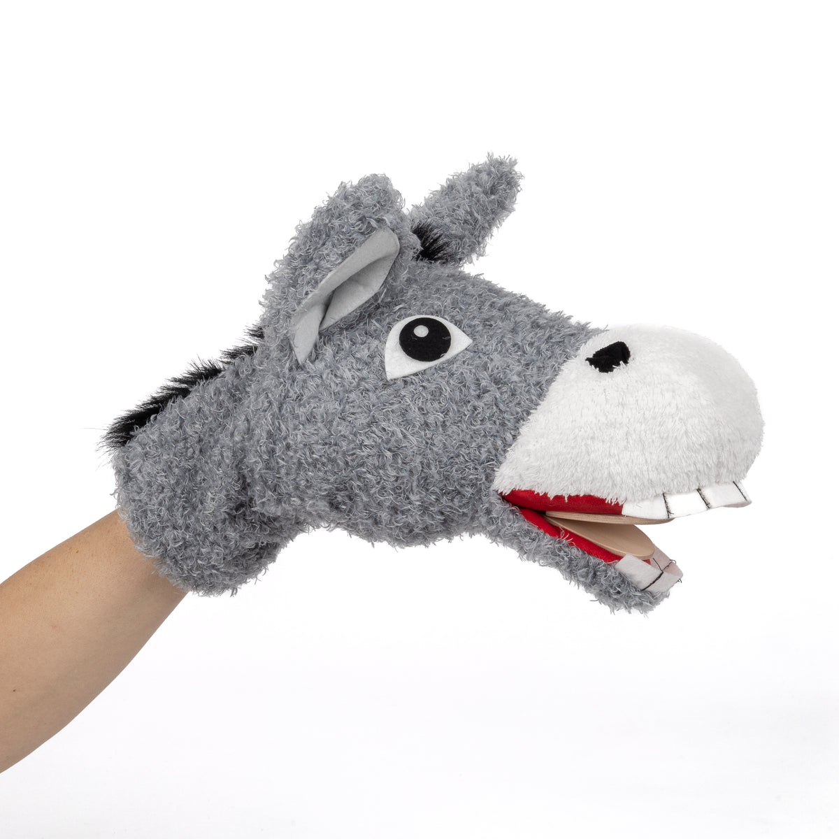 Hand Puppet Donkey 10 cm, Grey
