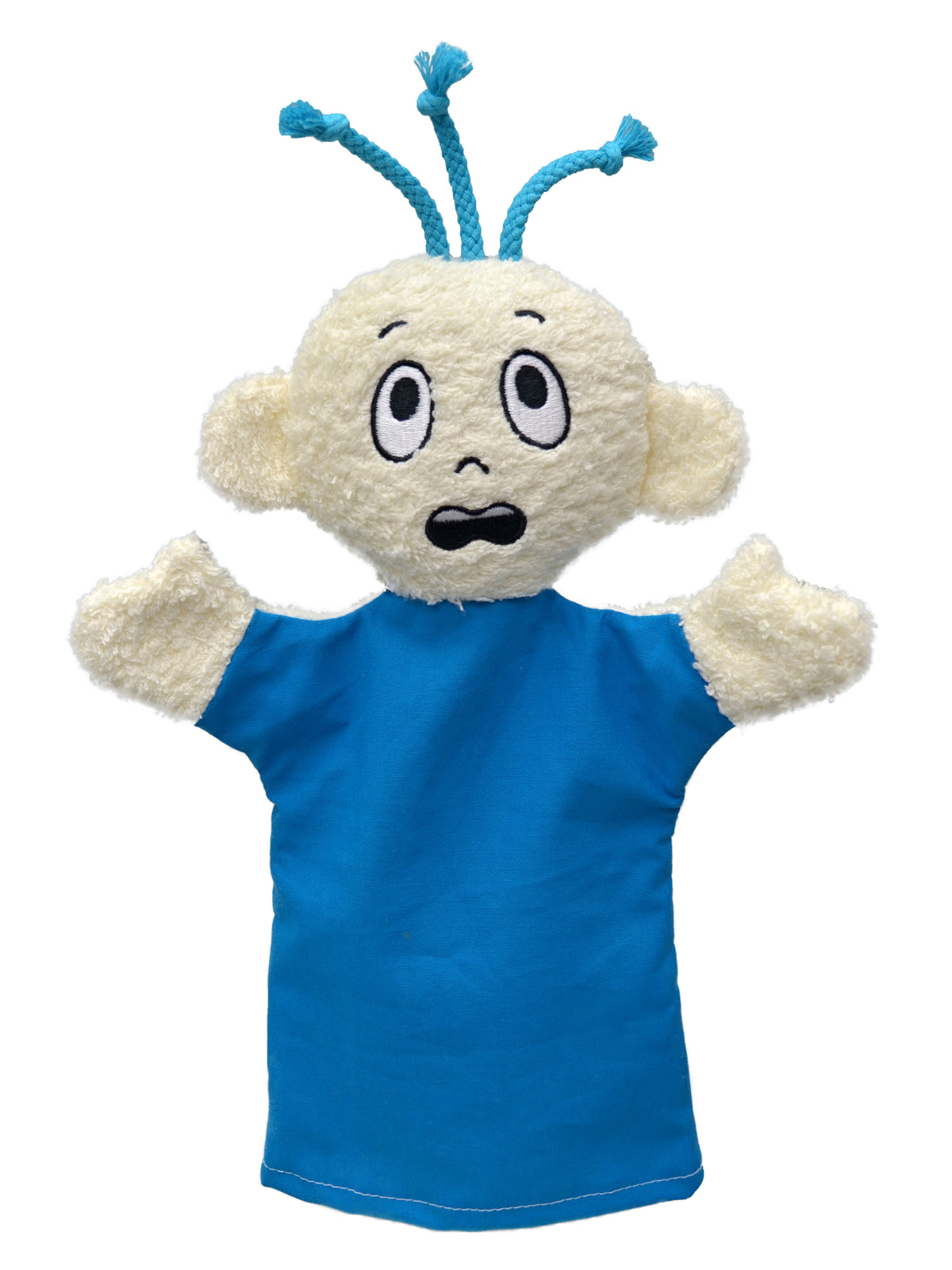 Hand Puppet Emotion Fear 30 cm, Blue Hand Puppet - Pintado & Lacado