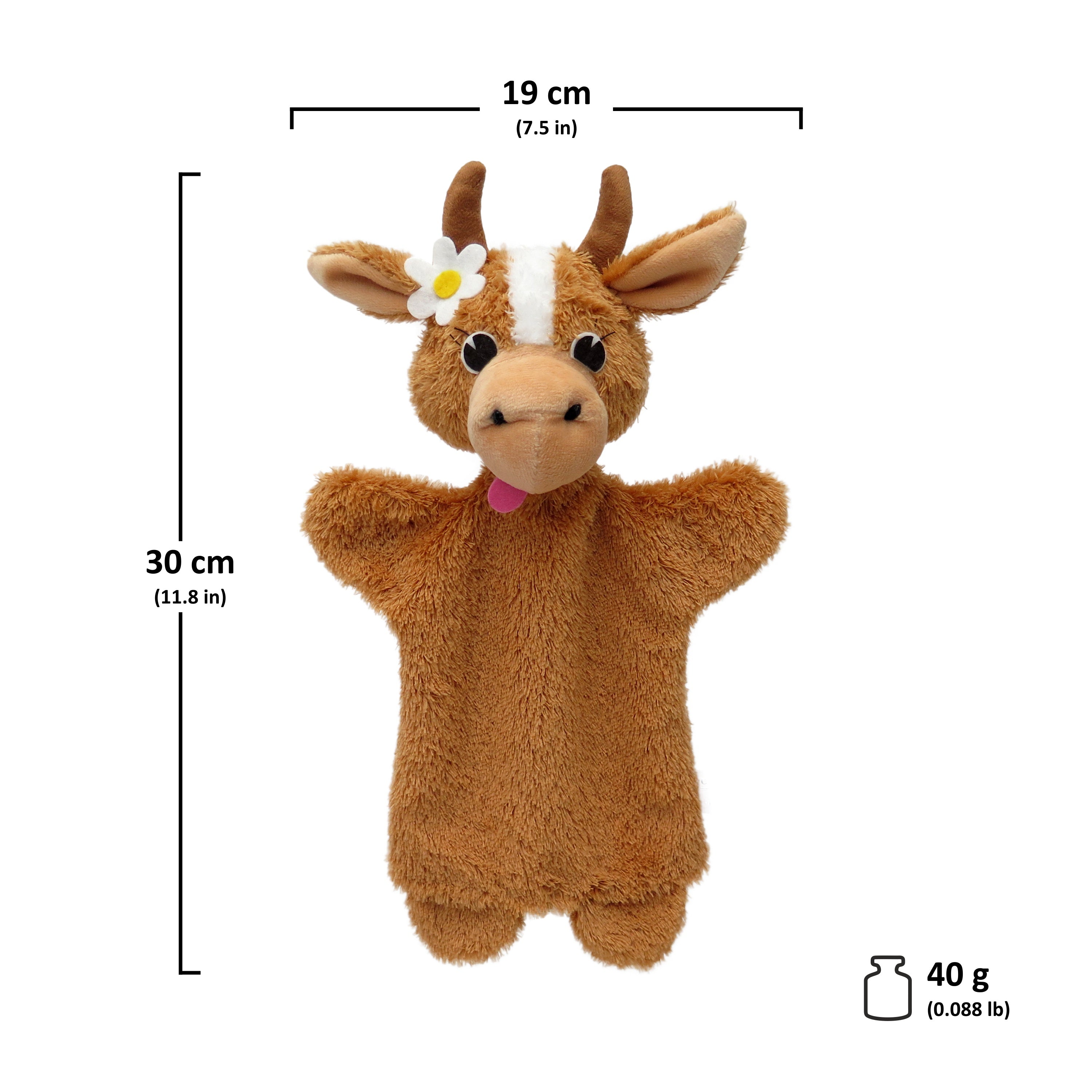 Handpuppe Kuh 30 cm, 24335A