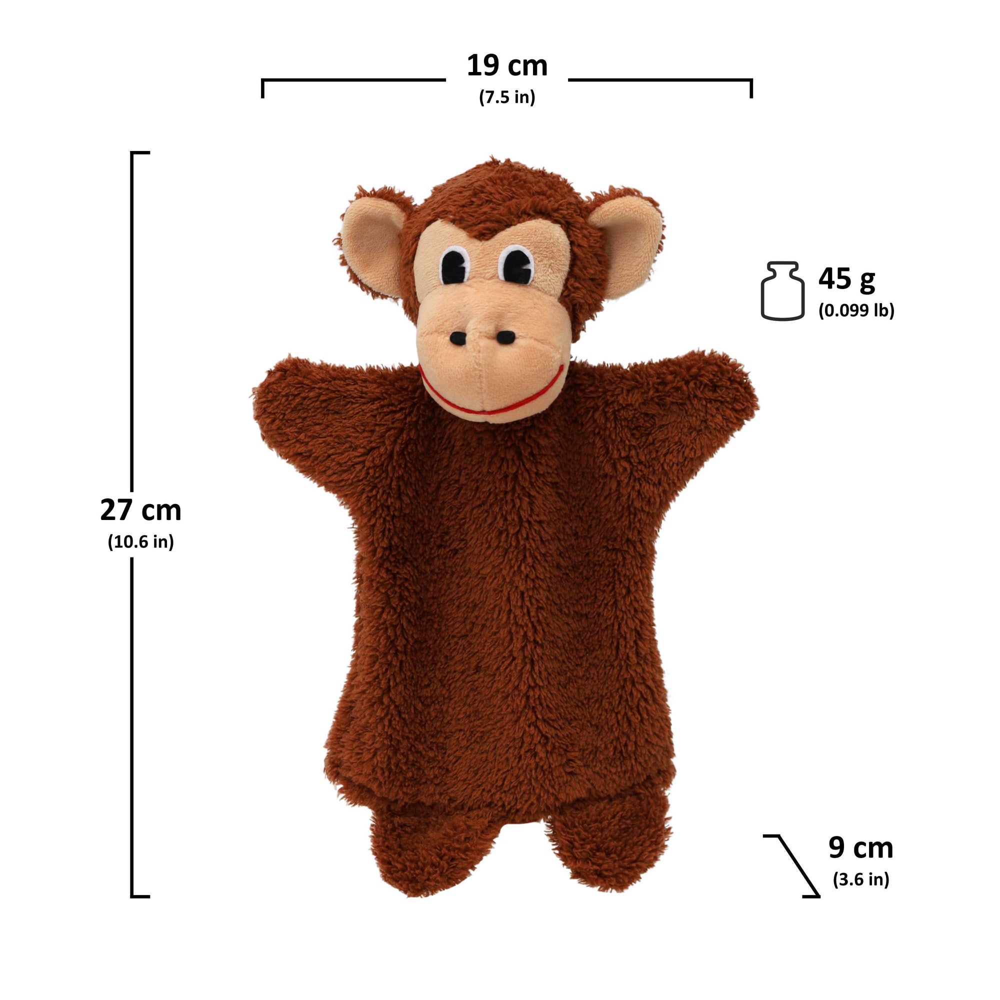 Maňásek na ruku Opice 27 cm