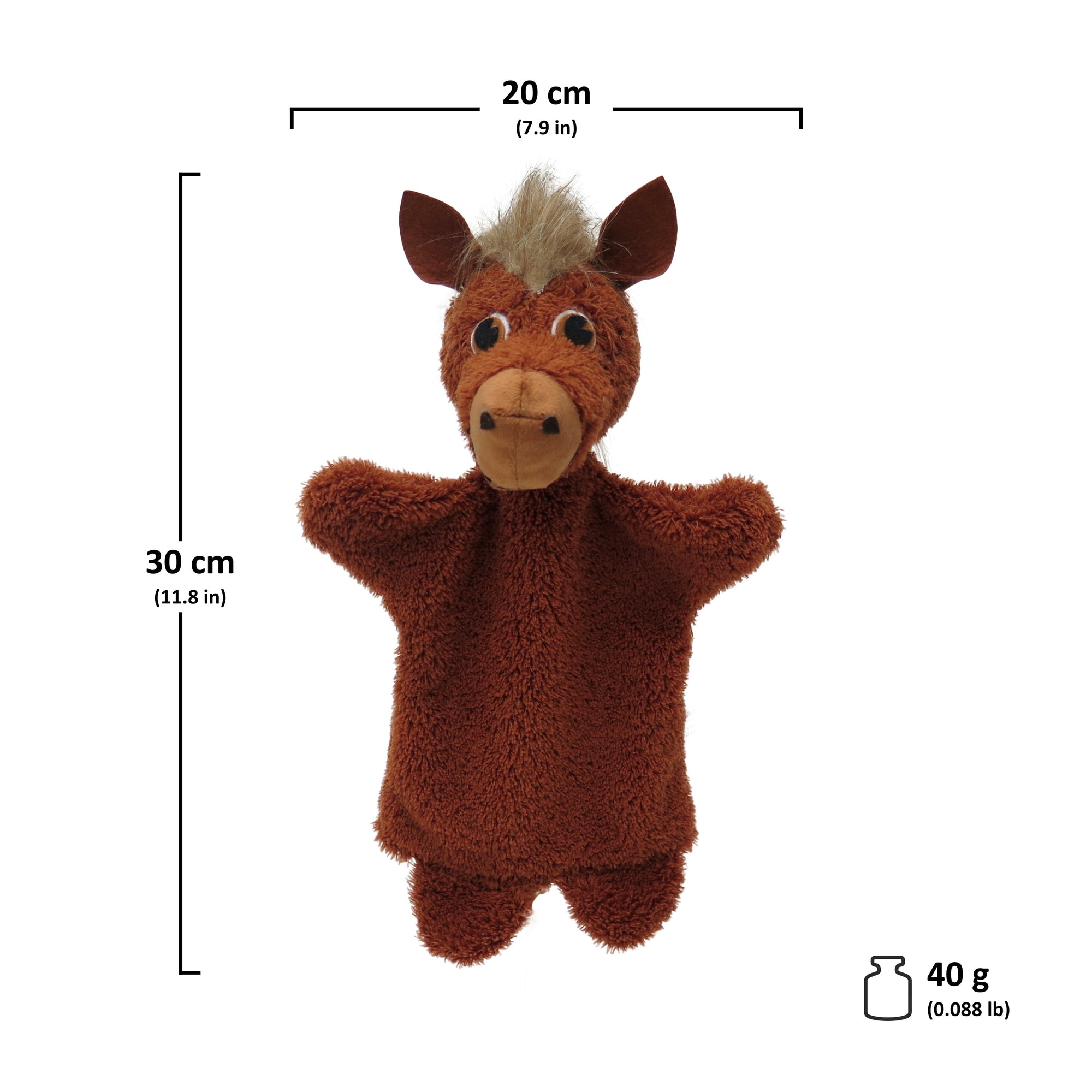 Maňásek na ruku Kůň 30 cm