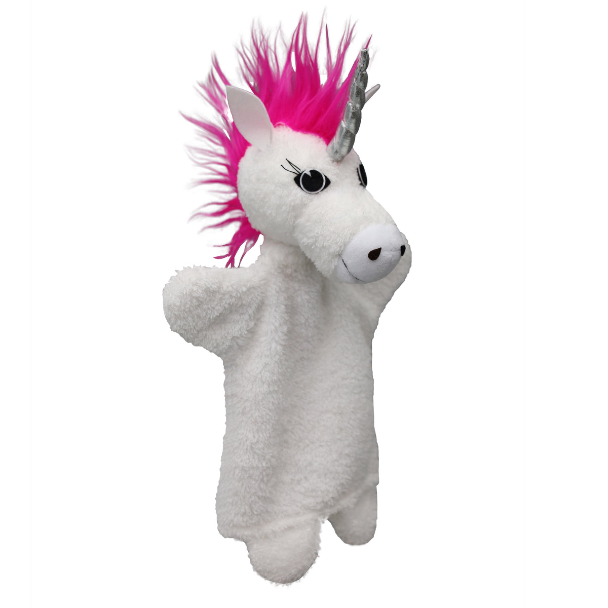 Hand Puppet Unicorn 30 cm, White Hand Puppet - Pintado & Lacado