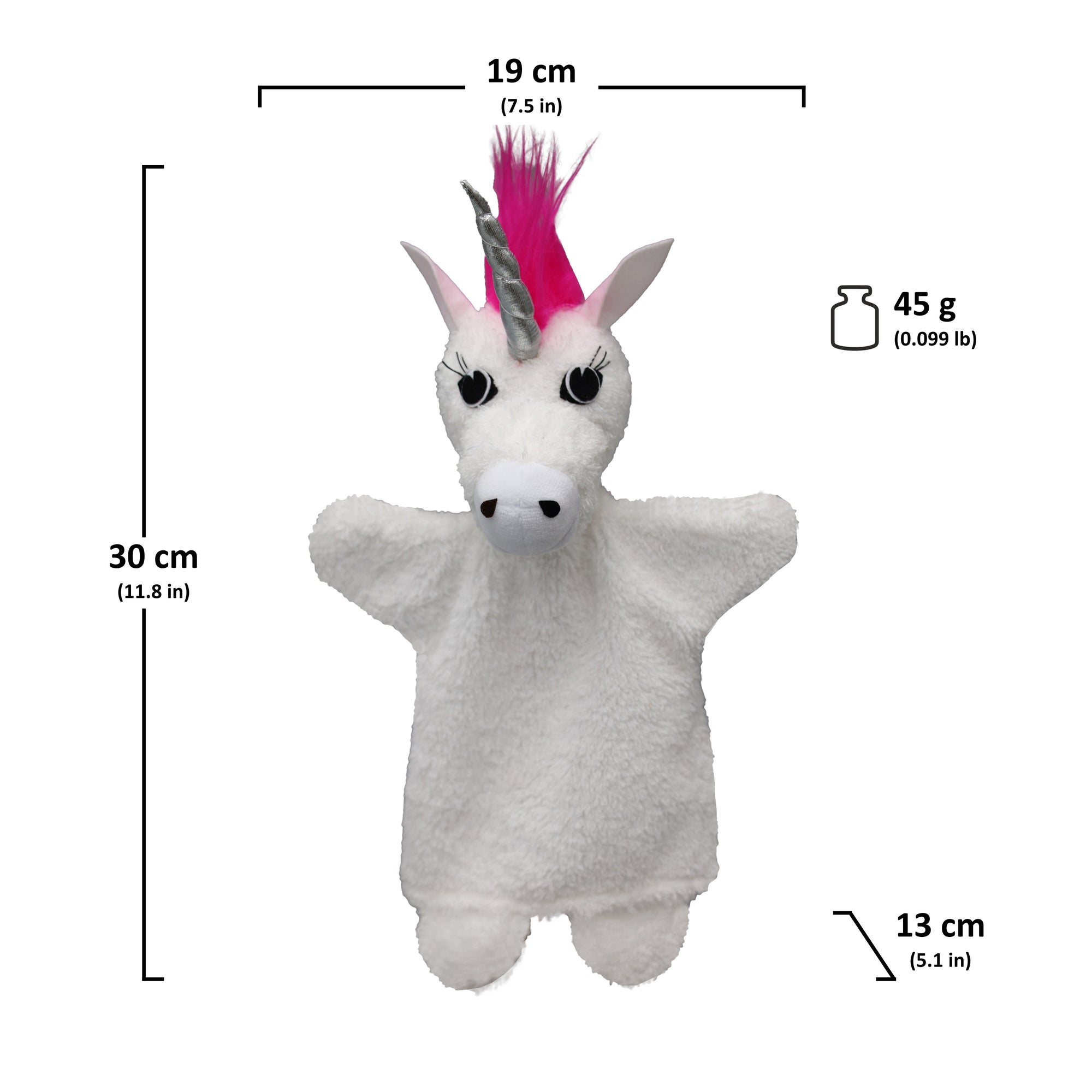 Handpuppe Einhorn 30 cm, 24633A