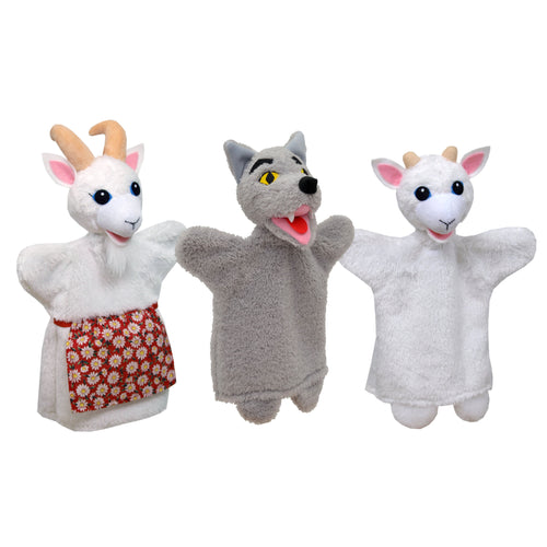 3er Set Handpuppen Die Drei Kleinen Schweinchen 18,5 cm, 24702A