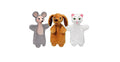 Set of Hand Puppets Cat, Dog & Mouse 18,5 cm, Multicolour Set of Hand Puppets - Pintado & Lacado