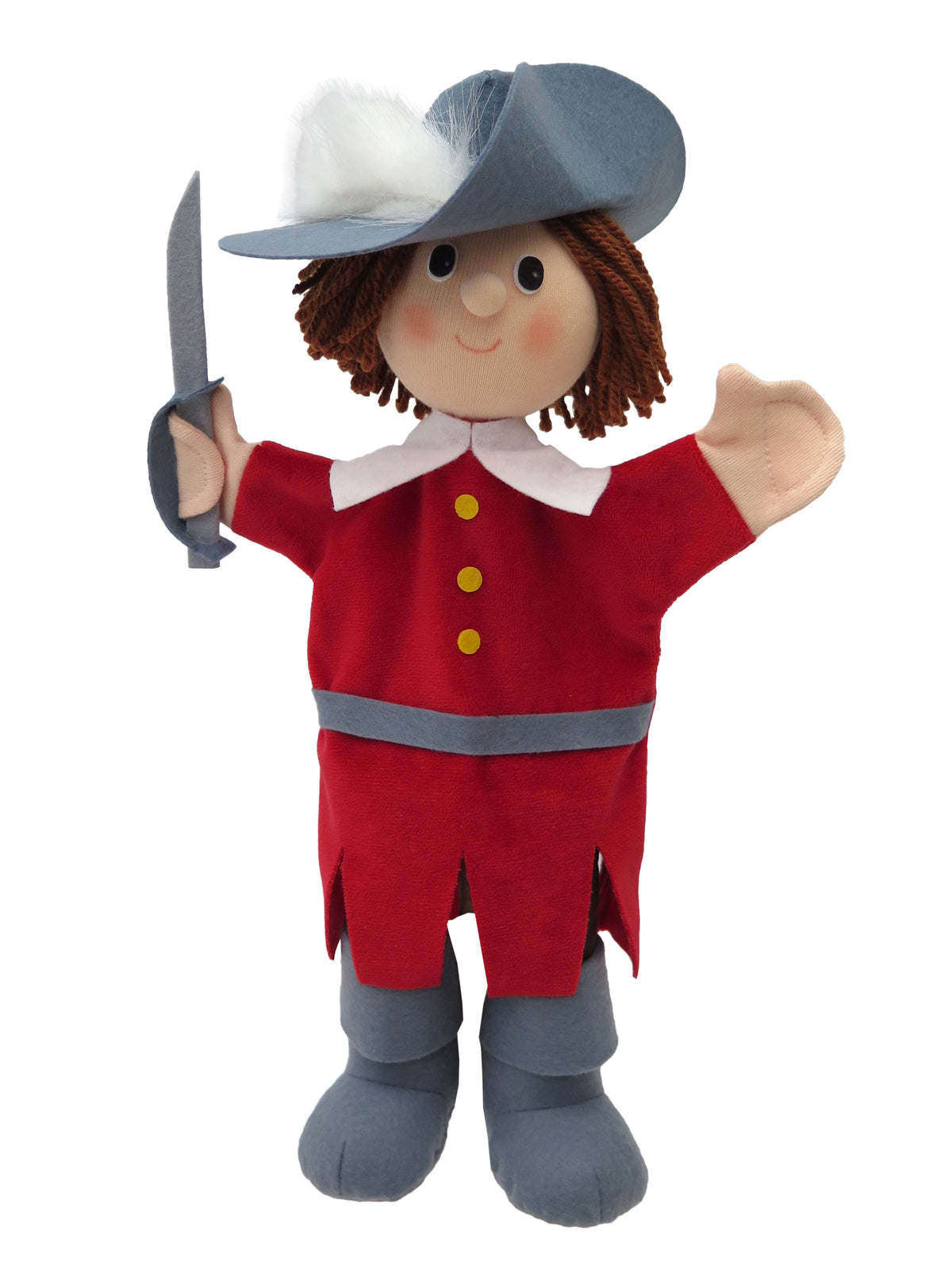 Hand Puppet Musketeer 34 cm, Multicolour Hand Puppet - Pintado & Lacado