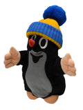 Hand Puppet The Little Mole with Blue Beanie 28 cm, Black / Blue