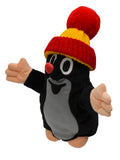Hand Puppet The Little Mole with Red Beanie 28 cm, Black / Red Hand Puppet - Pintado & Lacado