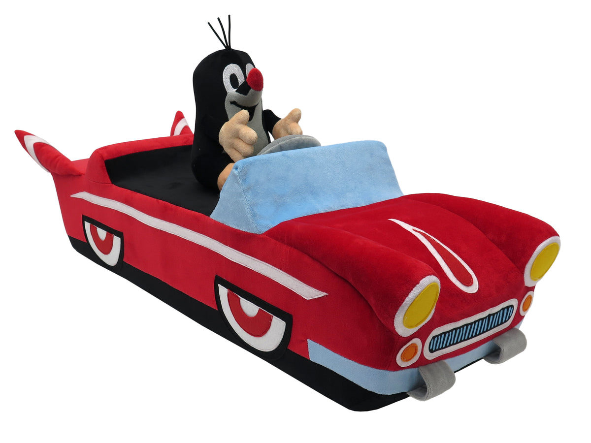 Stuffed Animal The Little Mole & Car 19,0/15,0 cm, Red Stuffed Animal - Pintado & Lacado