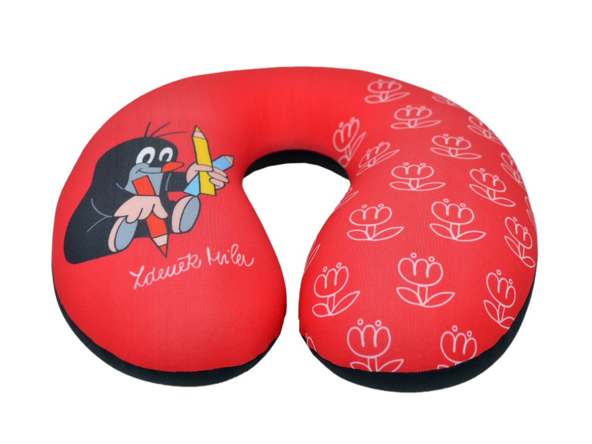 Neck Pillow The Little Mole 23x24 cm, Multicolour / Red Neck Pillow - Pintado & Lacado