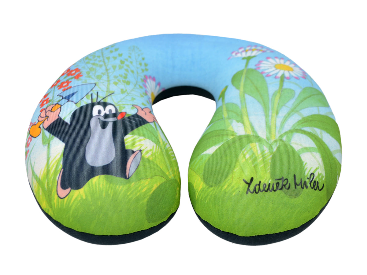 Neck Pillow The Little Mole 23x24 cm, Multicolour / Green