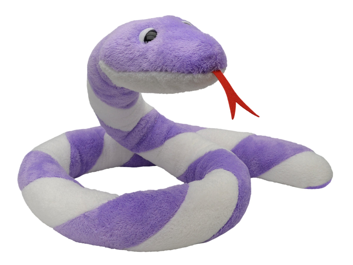 Stuffed Animal Snake 10 cm, White / Purple