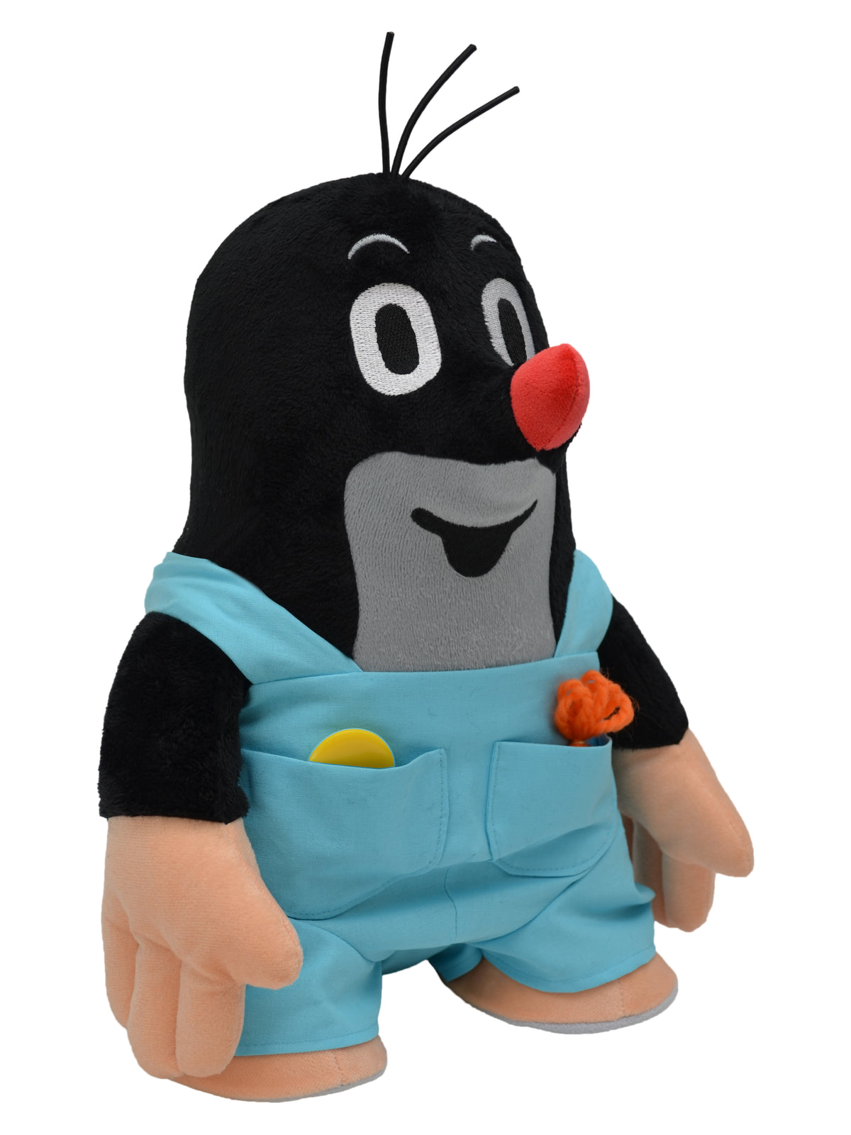Stuffed Animal The Little Mole Standing with Pants 35 cm, Black / Blue