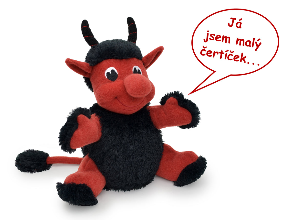 Stuffed Animal Devil Speaking 23 cm, Multicolour Stuffed Animal - Pintado & Lacado