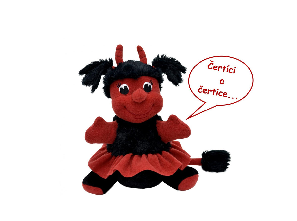 Talking Plush Toy Devil Girl Berta 23 cm, Multicolour Stuffed Animal - Pintado & Lacado