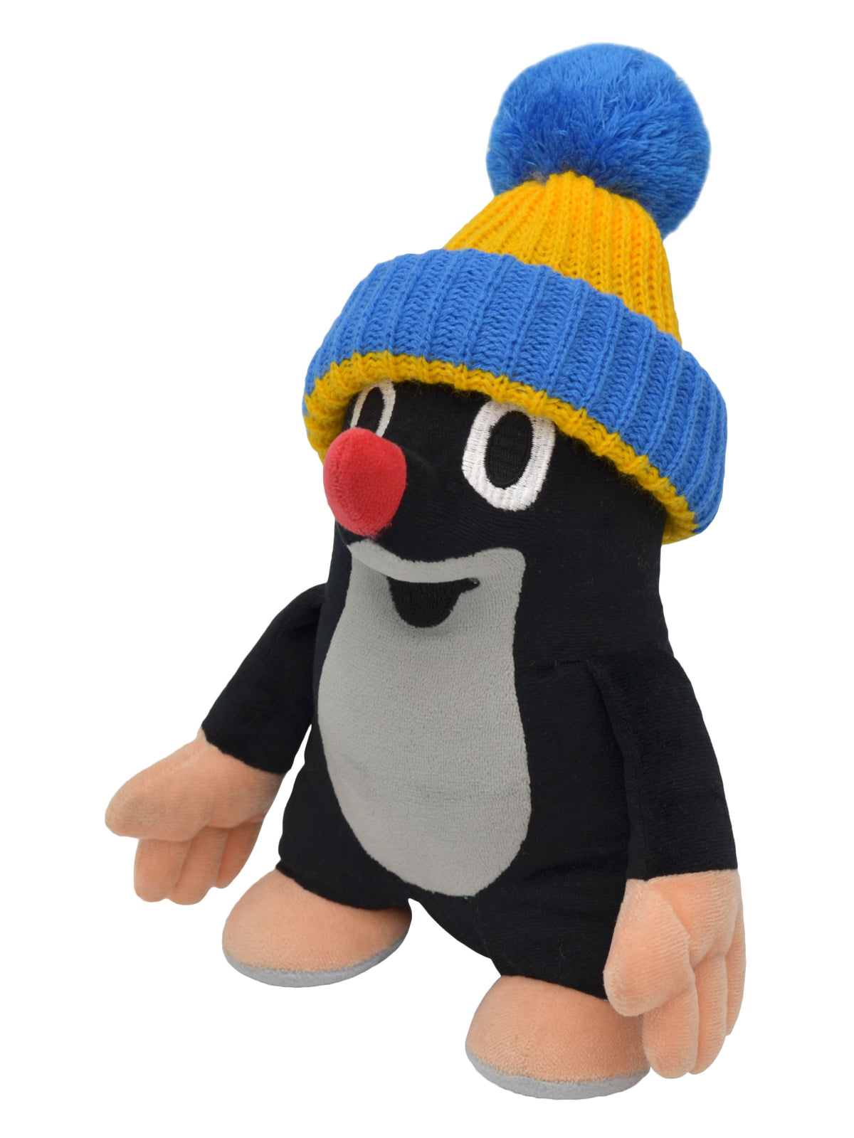 Stuffed Animal The Little Mole with Blue Beanie 24 cm, Black / Blue Stuffed Animal - Pintado & Lacado