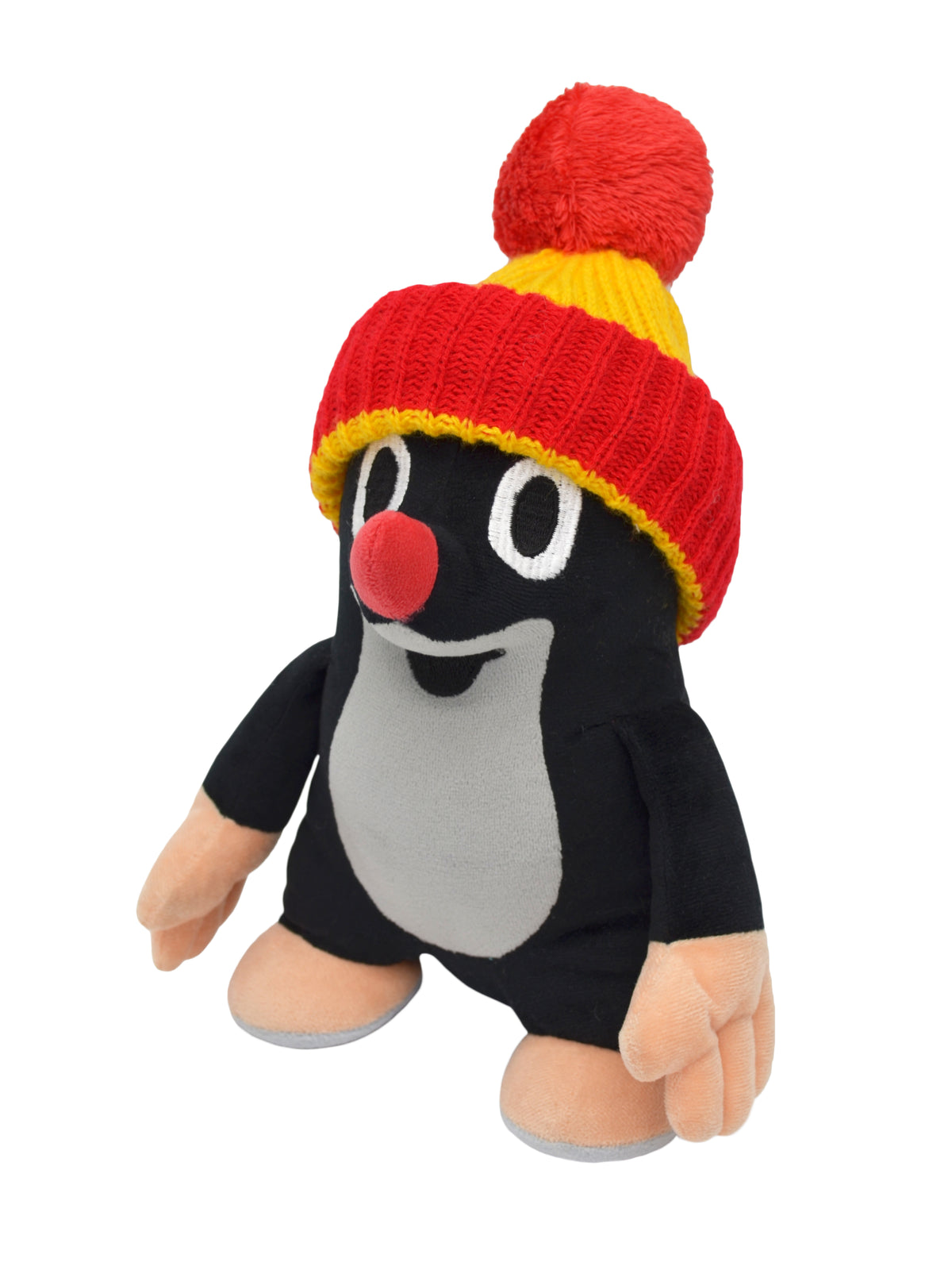 Stuffed Animal The Little Mole with Red Beanie 24 cm, Black / Red Stuffed Animal - Pintado & Lacado