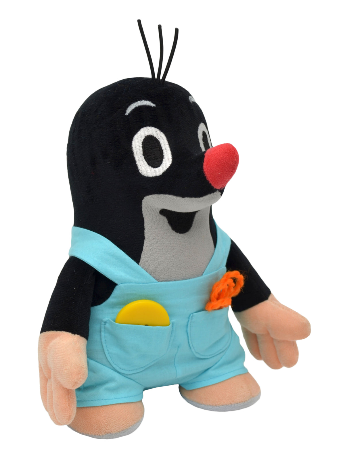 Stuffed Animal The Little Mole with Pants 21 cm, Black / Blue Stuffed Animal - Pintado & Lacado
