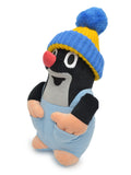 Stuffed Animal The Little Mole with Pants and Blue Beanie 28 cm, Black / Blue Stuffed Animal - Pintado & Lacado