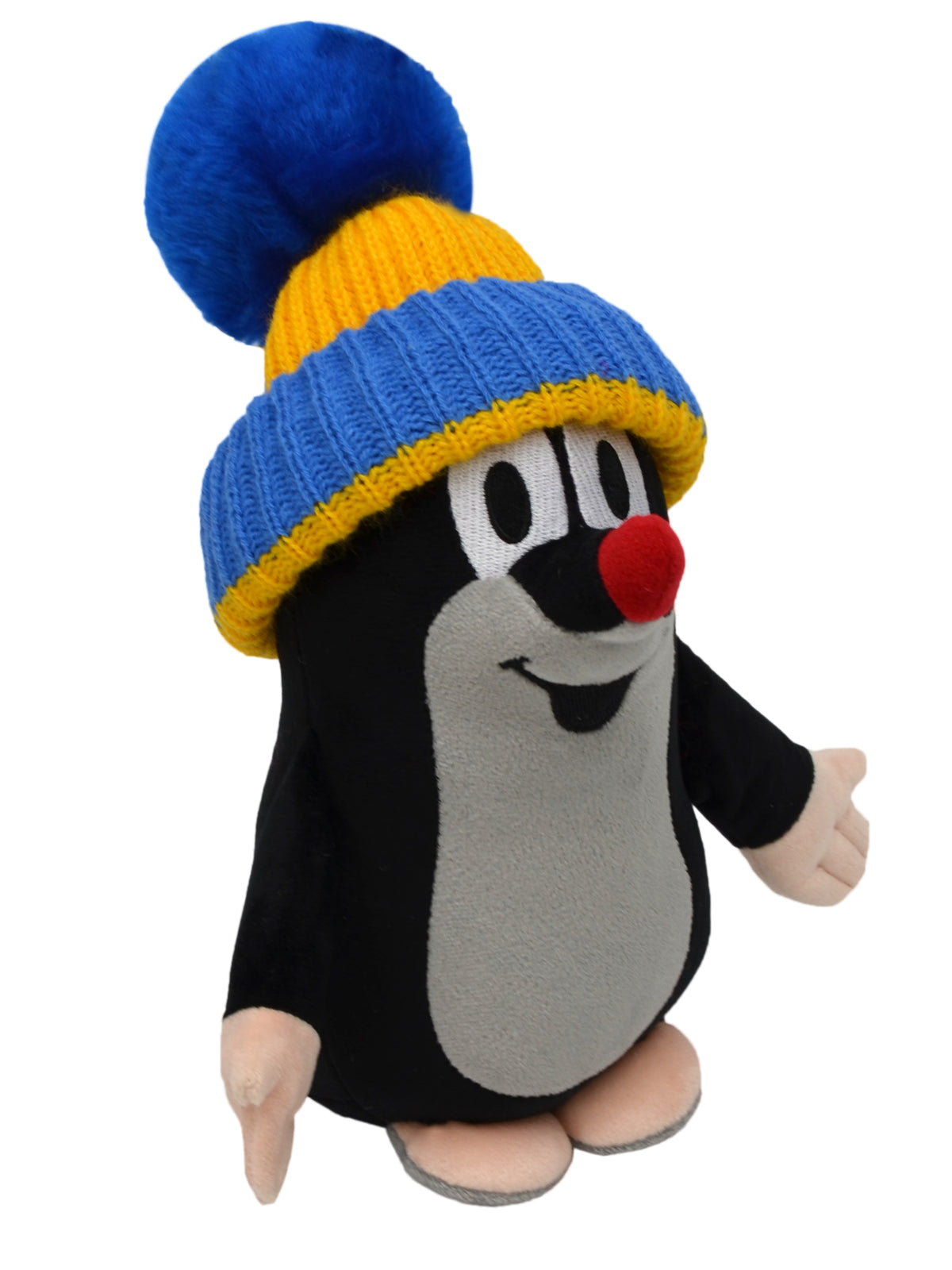 Stuffed Animal The Little Mole with Blue Beanie 25 cm, Black / Blue Stuffed Animal - Pintado & Lacado