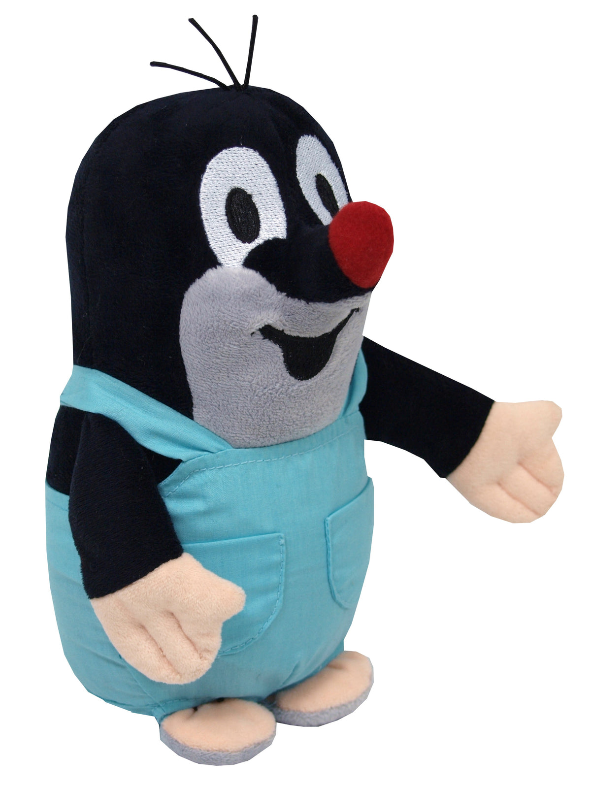 Stuffed Animal The Little Mole with Pants 20 cm, Black / Blue Stuffed Animal - Pintado & Lacado