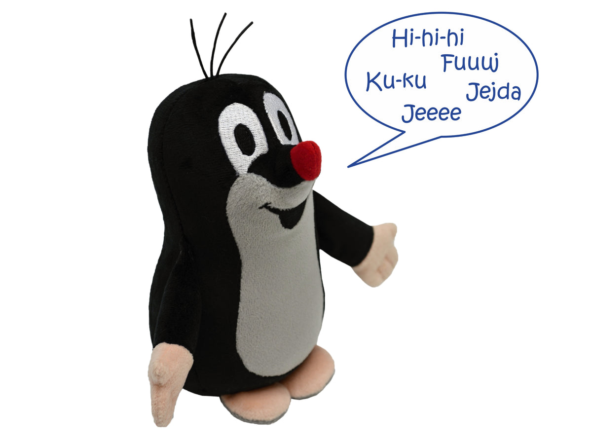 Stuffed Animal The Little Mole Speaking 16 cm, Black Stuffed Animal - Pintado & Lacado