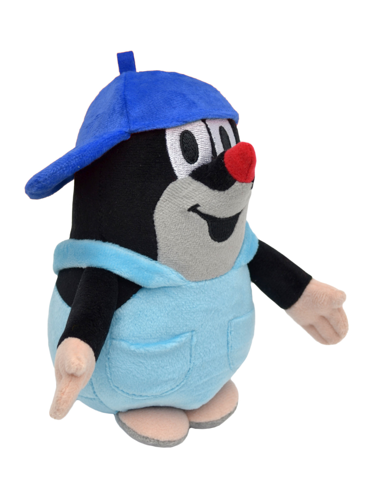 Stuffed Animal The Little Mole with Pants and Blue Baseball Cap 17 cm, Black / Blue Stuffed Animal - Pintado & Lacado