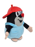 Stuffed Animal The Little Mole with Pants and Red Baseball Cap 17 cm, Black / Red Stuffed Animal - Pintado & Lacado