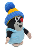 Stuffed Animal The Little Mole with Pants and Blue Beanie 20 cm, Black / Blue Stuffed Animal - Pintado & Lacado