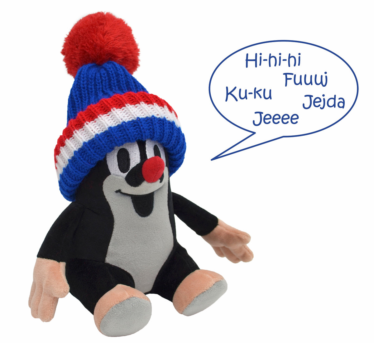 Stuffed Animal The Little Mole with Red/Blue Beanie 20 cm, Multicolour Stuffed Animal - Pintado & Lacado