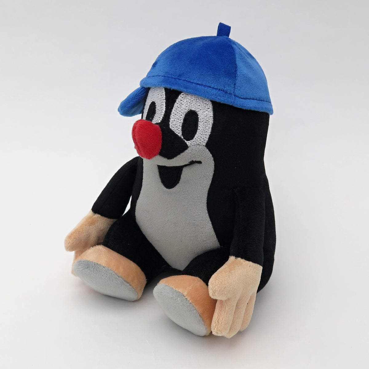 Stuffed Animal The Little Mole with Blue Baseball Cap Sitting 16 cm, Multicolour Stuffed Animal - Pintado & Lacado