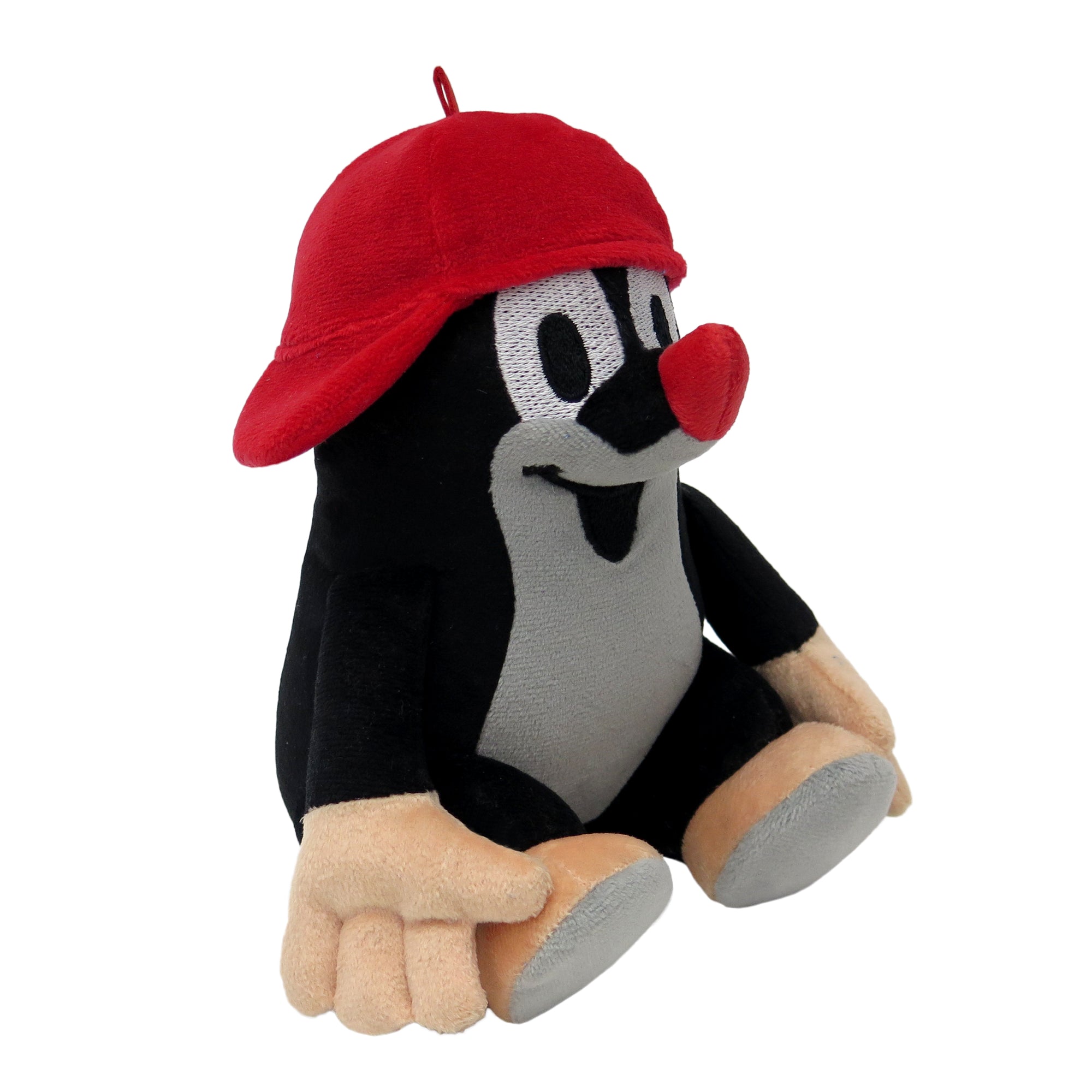 Kuscheltier Der kleine Maulwurf mit roter Baseballkappe sitzt 16 cm, 48920F