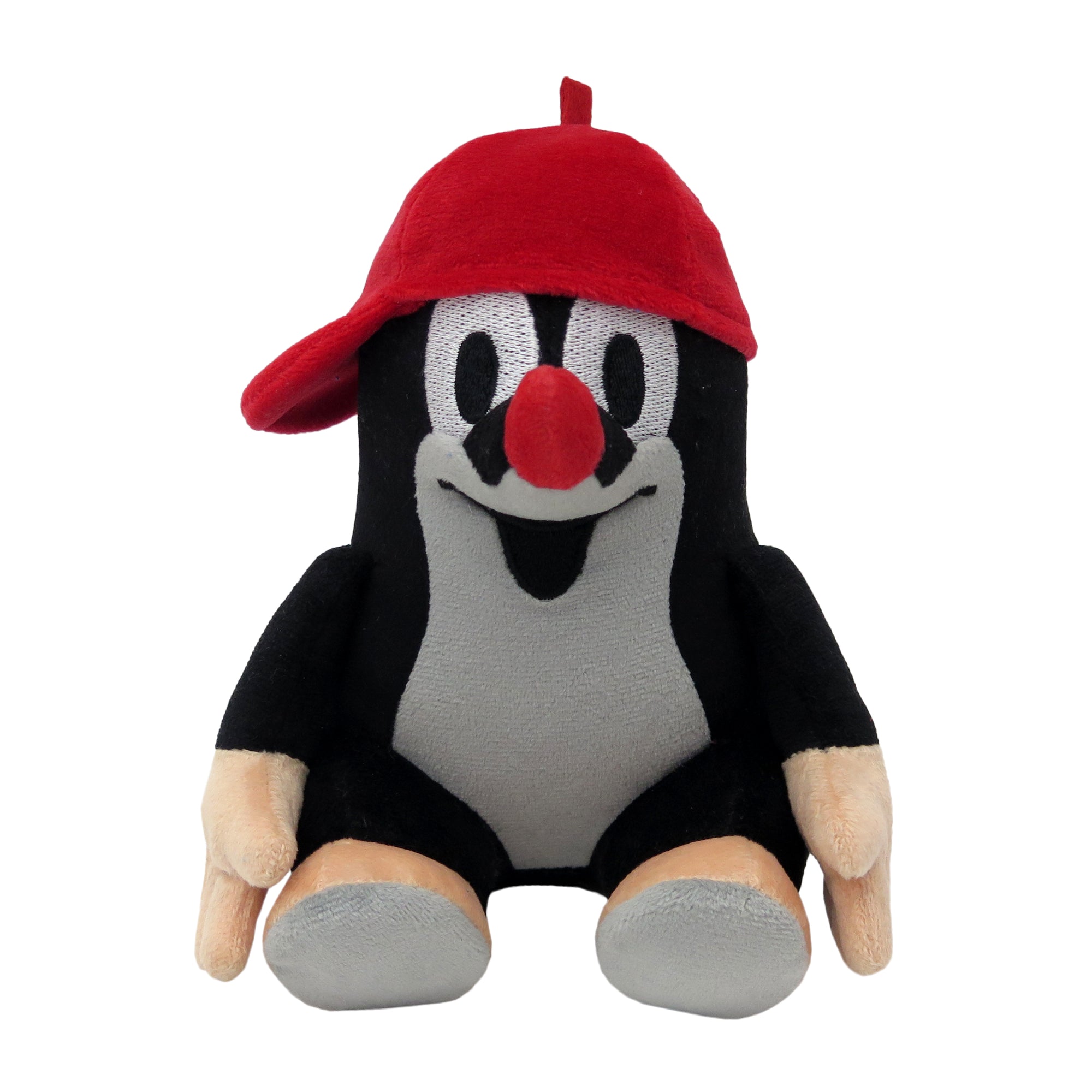 Kuscheltier Der kleine Maulwurf mit roter Baseballkappe sitzt 16 cm, 48920F