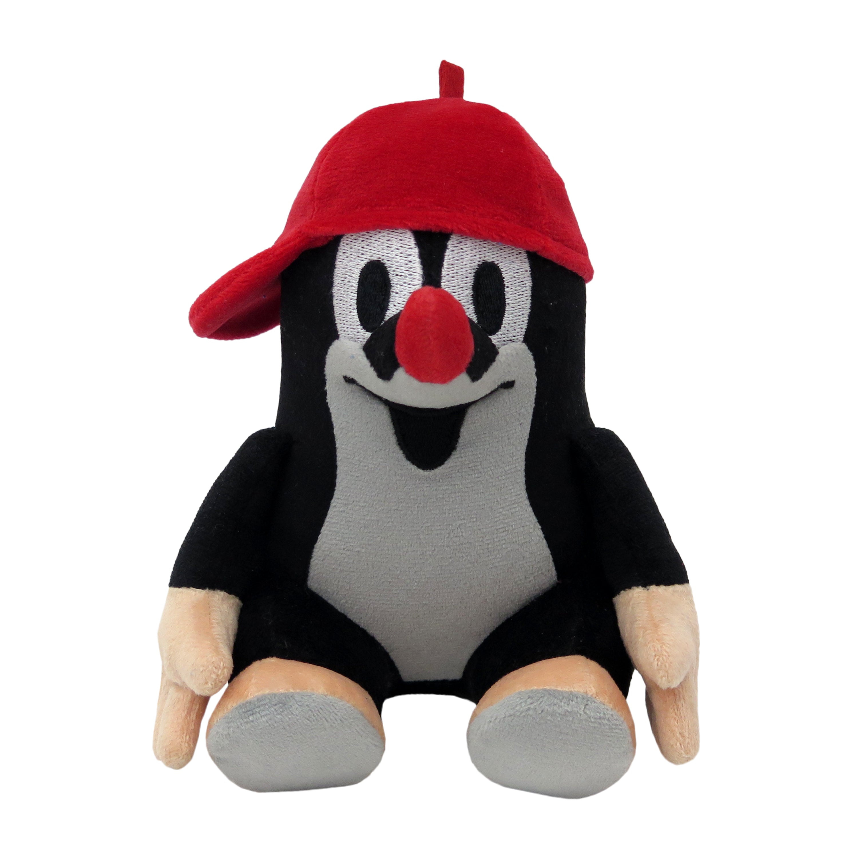 Kuscheltier Der kleine Maulwurf mit roter Baseballkappe sitzt 16 cm, 48920F