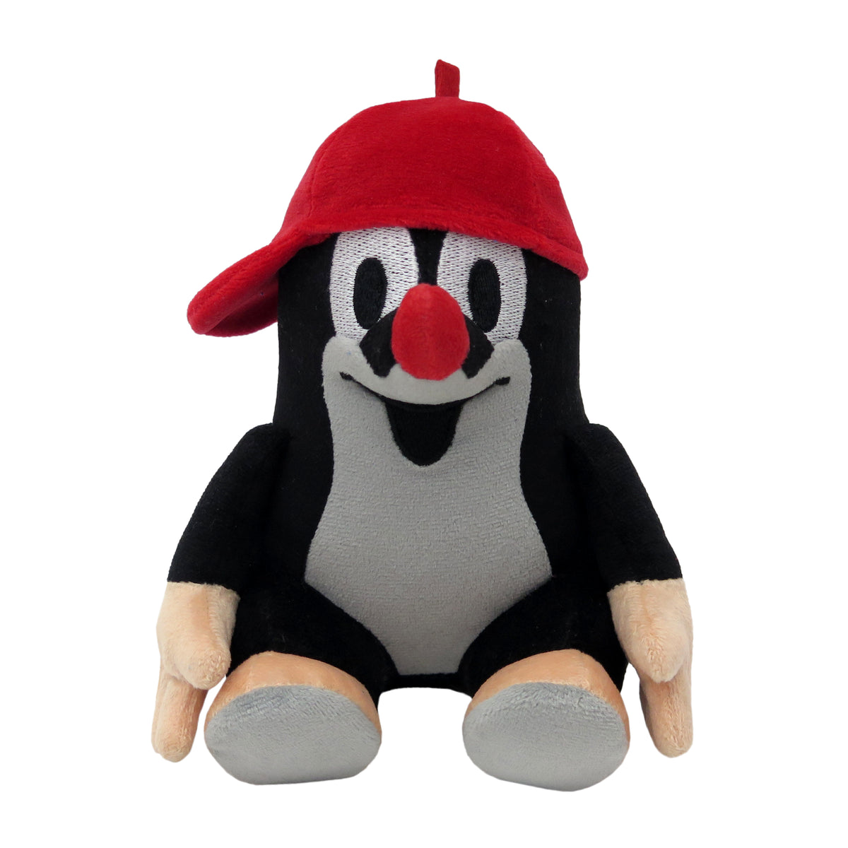 Stuffed Animal The Little Mole with Red Baseball Cap Sitting 16 cm, Multicolour